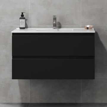 KENWOOD vannas istabas skapis ar izlietni 91x50x45 cm melns