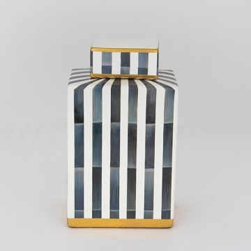 Keramikas burka 22x18x8 cm zila/balta