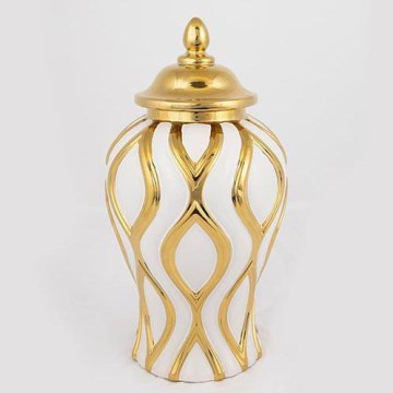 Keramikas burka 30,6x16,2 cm zelta/balta