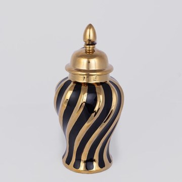 Keramikas burka 30x14,8 cm zelta/melna