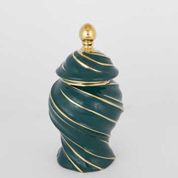 Keramikas burka 30x17 cm zelta/zaļa
