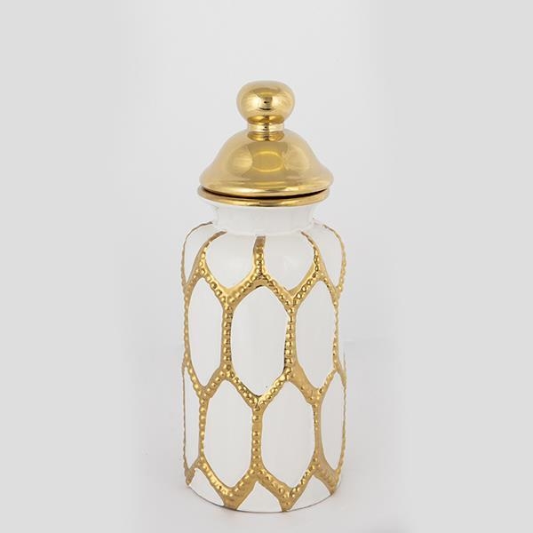 Keramikas burka 31x12,5 cm zelta/balta