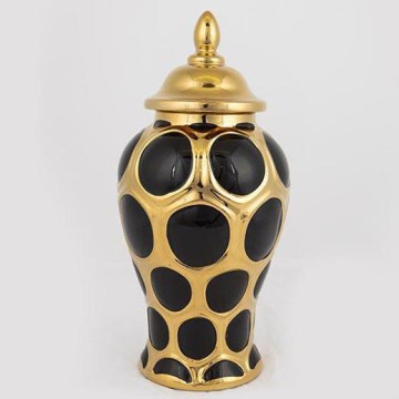 Keramikas burka 33,8x16 cm zelta/melna