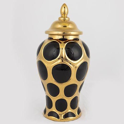 Keramikas burka 33,8x16 cm zelta/melna