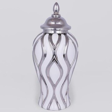 Keramikas burka 35x18,5 cm sudraba/balta