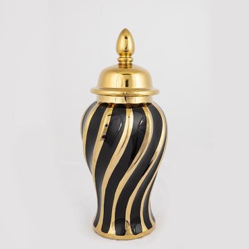 Keramikas burka 36,5x16 cm zelta/melna