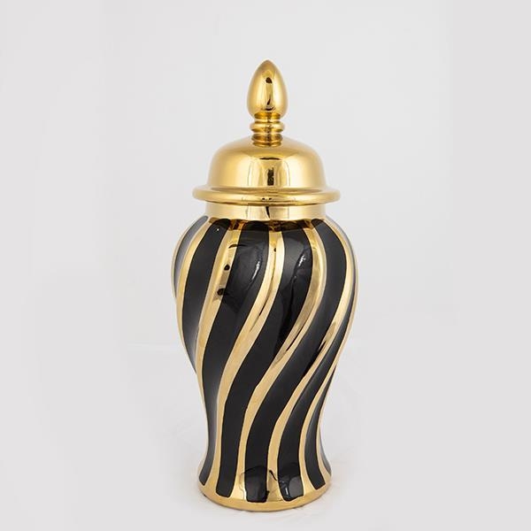 Keramikas burka 36,5x16 cm zelta/melna