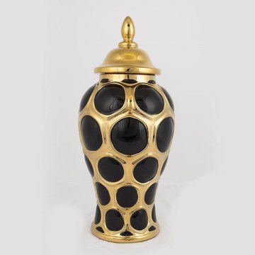 Keramikas burka 40x17,7 cm zelta/melna