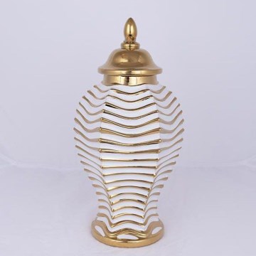 Keramikas burka 42,2x21,1 cm zelta/balta