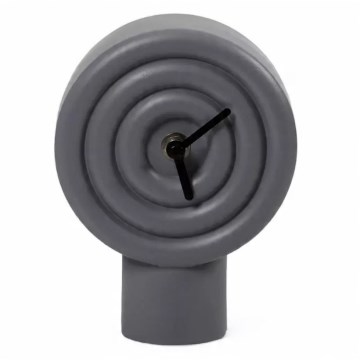 Keramikas galda pulkstenis, 16 cm, darbina 1x AA baterija, pelēks