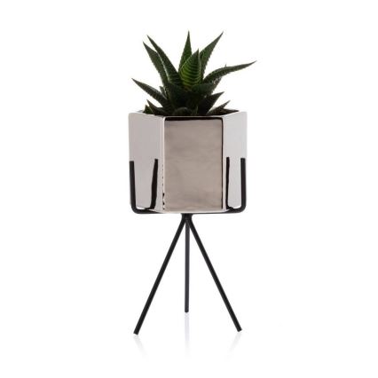 Keramikas puķu pods SASHI 20x11 cm sudraba