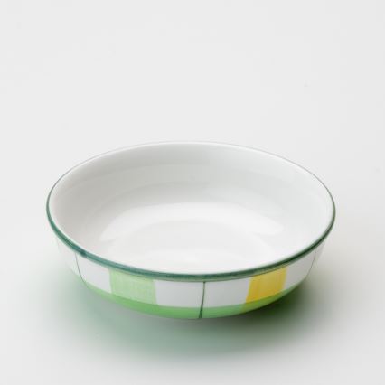 Keramikas trauks 13 cm, zaļa, balta