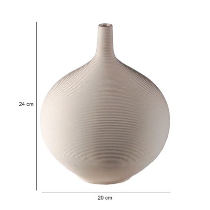 Keramikas vāze 24 cm, bēšā krāsā