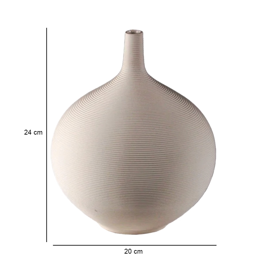 Keramikas vāze 24 cm, bēšā krāsā