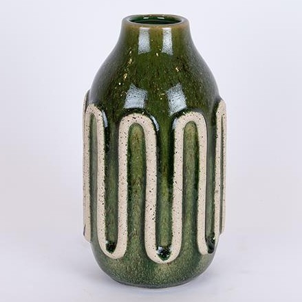 Keramikas vāze 24x13 cm zaļa