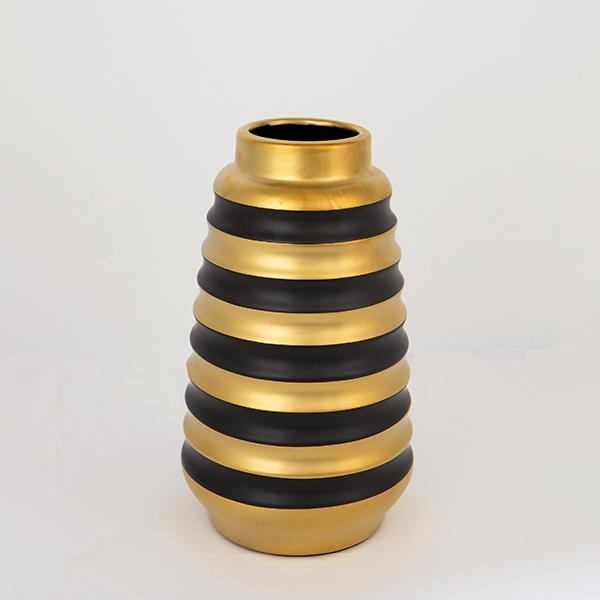 Keramikas vāze 25x14 cm zelta/melna
