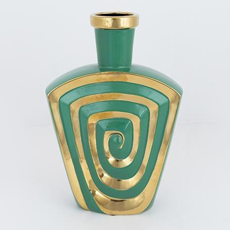 Keramikas vāze 30x20,2 cm zaļa/zelta