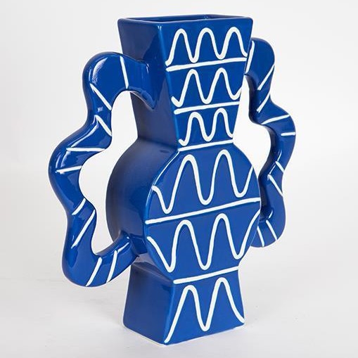 Keramikas vāze 37,5x35,5 cm zila