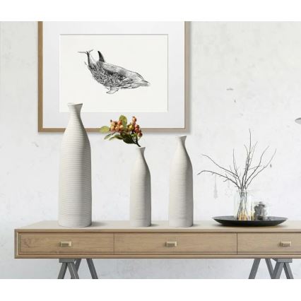 Keramikas vāze 46 cm, balta