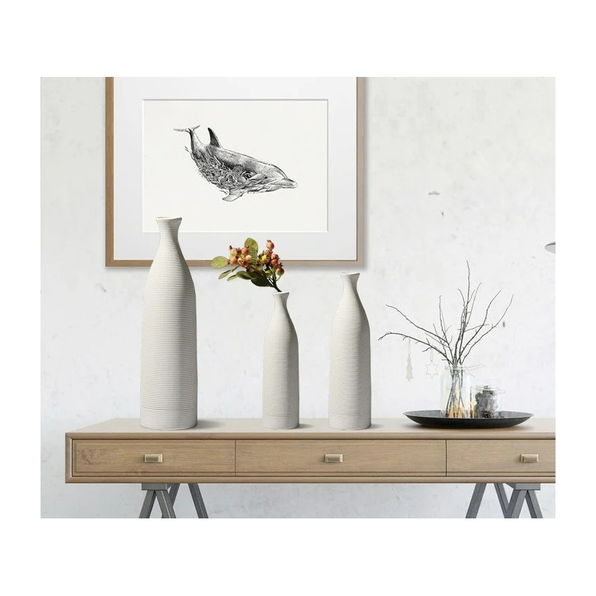 Keramikas vāze 46 cm, balta