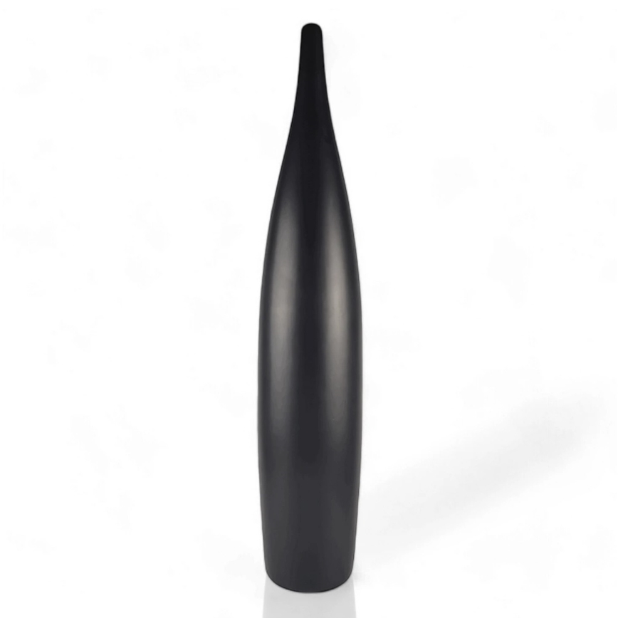 Keramiskā 70 cm vāze, matēta melna