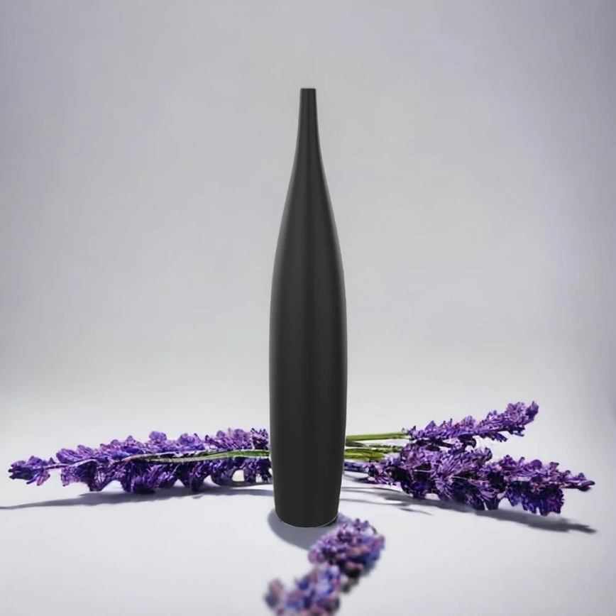 Keramiskā 70 cm vāze, matēta melna