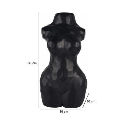 Keramiskā vāze 30 cm melna