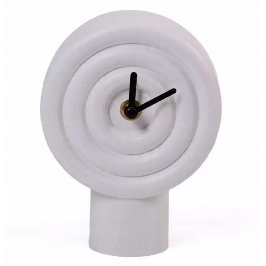 Keramiskais galda pulkstenis 16 cm 1xAA balts