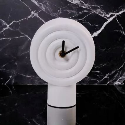 Keramiskais galda pulkstenis 16 cm 1xAA balts