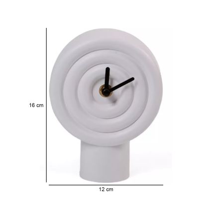 Keramiskais galda pulkstenis 16 cm 1xAA balts