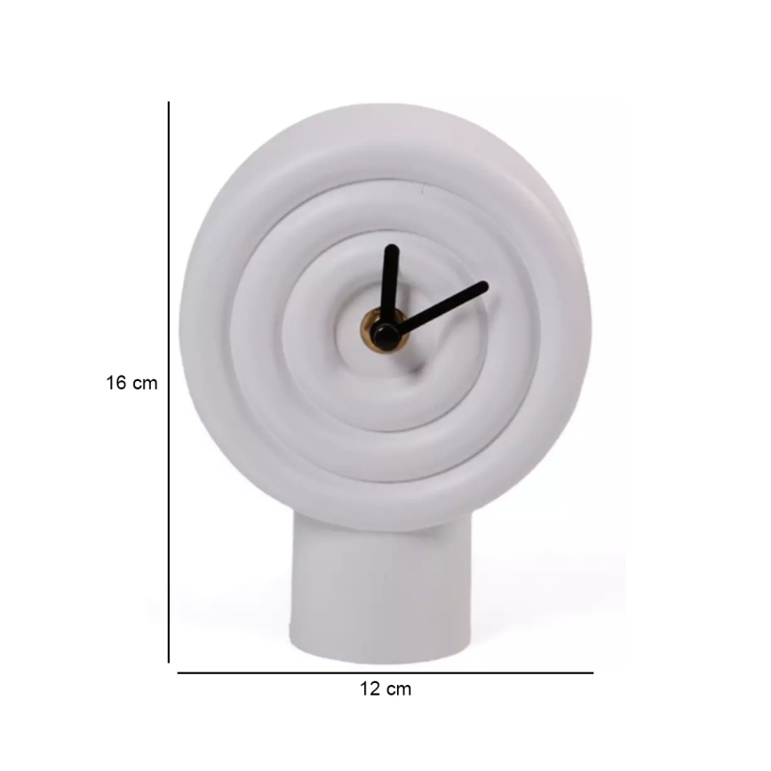 Keramiskais galda pulkstenis 16 cm 1xAA balts