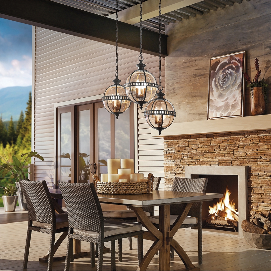 Kichler - Āra lustra ar ķēdi HALLERON 3xE14/60W/230V IP44