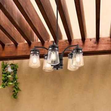 Kichler - Āra lustra ar stieni LYNDON 5xE27/60W/230V IP44