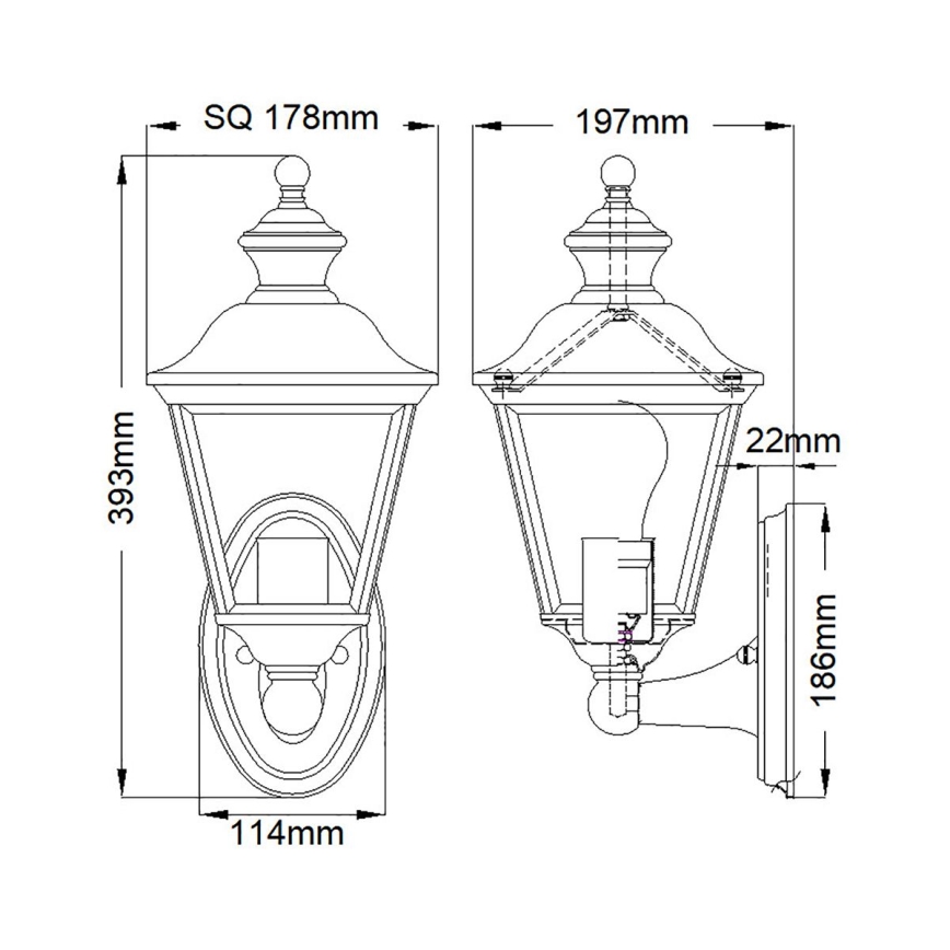 Kichler - Āra sienas lampa BAY SHORE 1xE27/60W/230V IP44