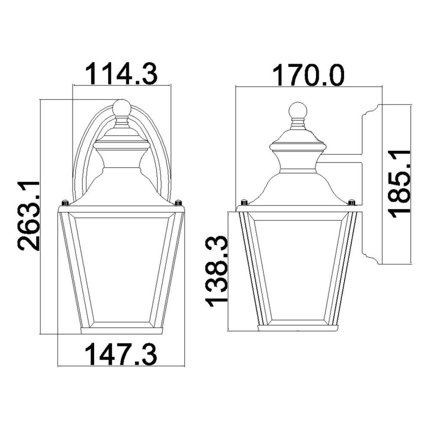 Kichler - Āra sienas lampa BAY SHORE 1xE27/60W/230V IP44 zelta