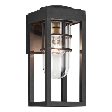 Kichler - Āra sienas lampa HONE 1xE27/60W/230V IP44 melna