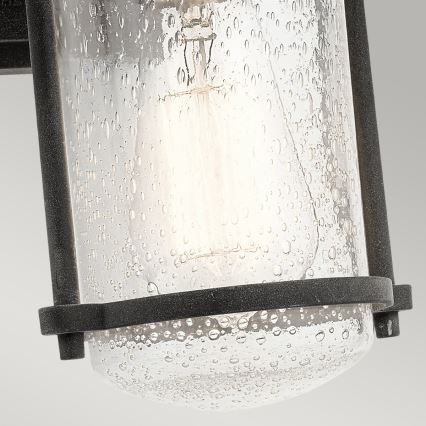 Kichler - Āra sienas lampa RIVERWOOD 1xE27/100W/230V IP44 antracīta