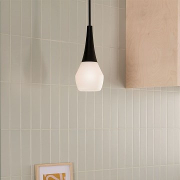 Kichler - DEELA griestu lustra ar stieni 1xE27/60W/230V Ø 17,8 cm melna