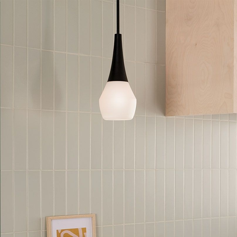 Kichler - DEELA griestu lustra ar stieni 1xE27/60W/230V Ø 17,8 cm melna