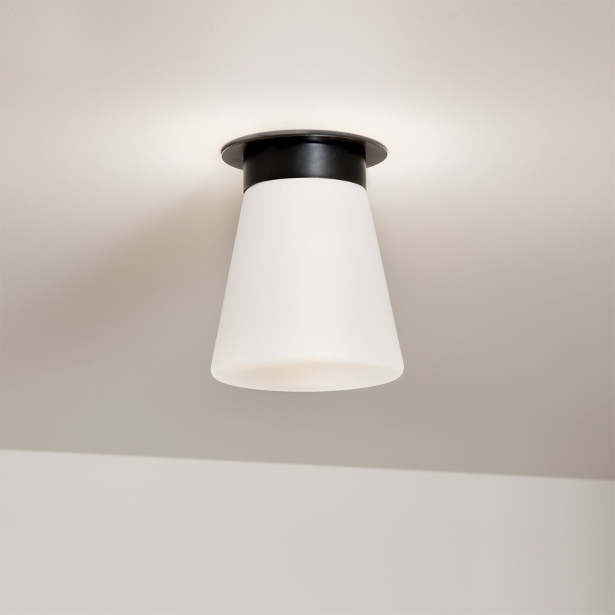 Kichler - griestu gaismeklis ALBERS 1xE27/40W/230V Ø 21,6 cm, melns