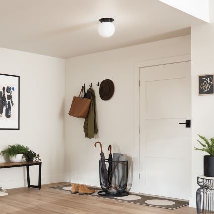 Kichler - griestu lampa ALBERS 1xE27/40W/230V Ø 20,3 cm melna