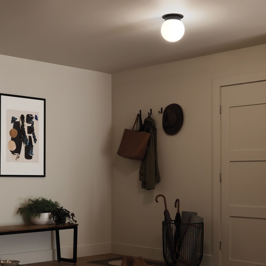 Kichler - griestu lampa ALBERS 1xE27/40W/230V Ø 20,3 cm melna