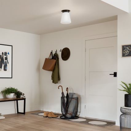 Kichler - griestu gaismeklis ALBERS 1xE27/40W/230V Ø 21,6 cm, melns