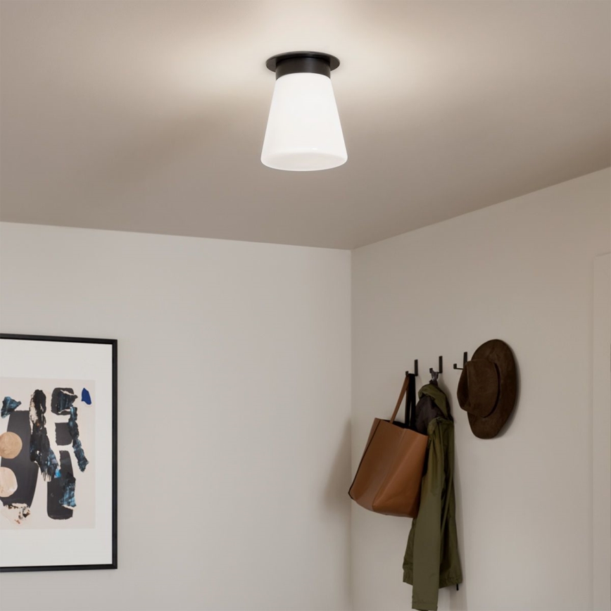 Kichler - griestu gaismeklis ALBERS 1xE27/40W/230V Ø 21,6 cm, melns