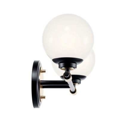 Kichler - LED vannas istabas sienas gaismeklis BENNO 2xLED/3W/230V melna/zelta IP44