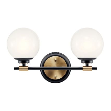 Kichler - LED vannas istabas sienas gaismeklis BENNO 2xLED/3W/230V melna/zelta IP44