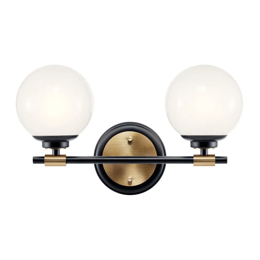 Kichler - LED vannas istabas sienas gaismeklis BENNO 2xLED/3W/230V melna/zelta IP44