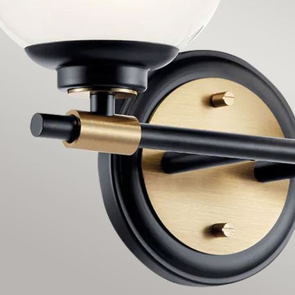 Kichler - LED vannas istabas sienas gaismeklis BENNO 2xLED/3W/230V melna/zelta IP44