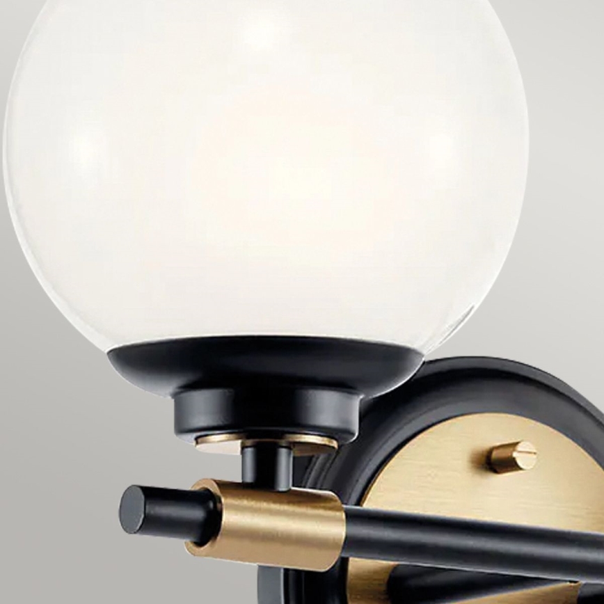 Kichler - LED vannas istabas sienas gaismeklis BENNO 2xLED/3W/230V melna/zelta IP44