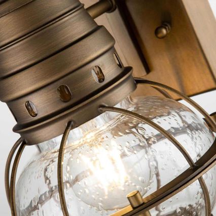 Kichler - Āra sienas gaismeklis BRIDGE POINT 1xE27/60W/230V IP44 misiņš